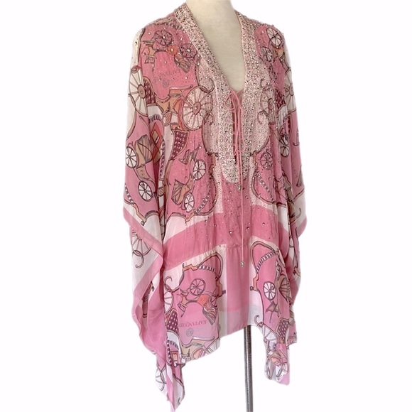 KAFTAN QUEEN pale pink beaded and jewel encrusted Kaftan - Picture 2 of 16